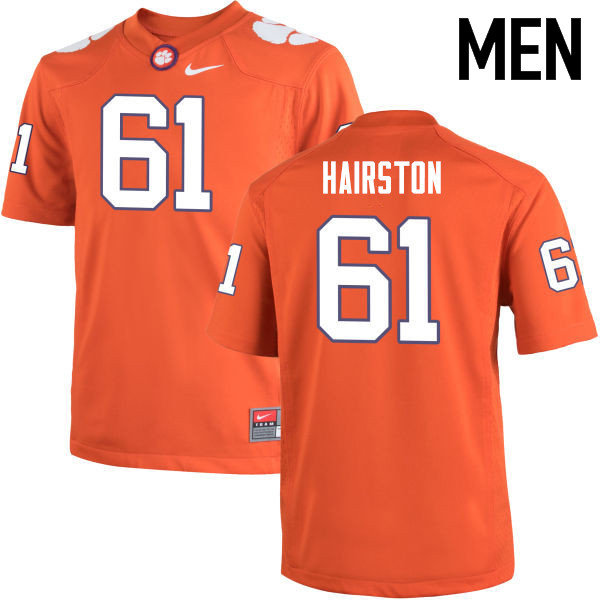 Men Clemson Tigers #61 Chris Hairston College Football Jerseys-Orange - Click Image to Close